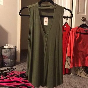 Army green tank top